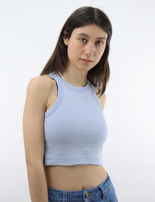 Playera tank básica de color azul