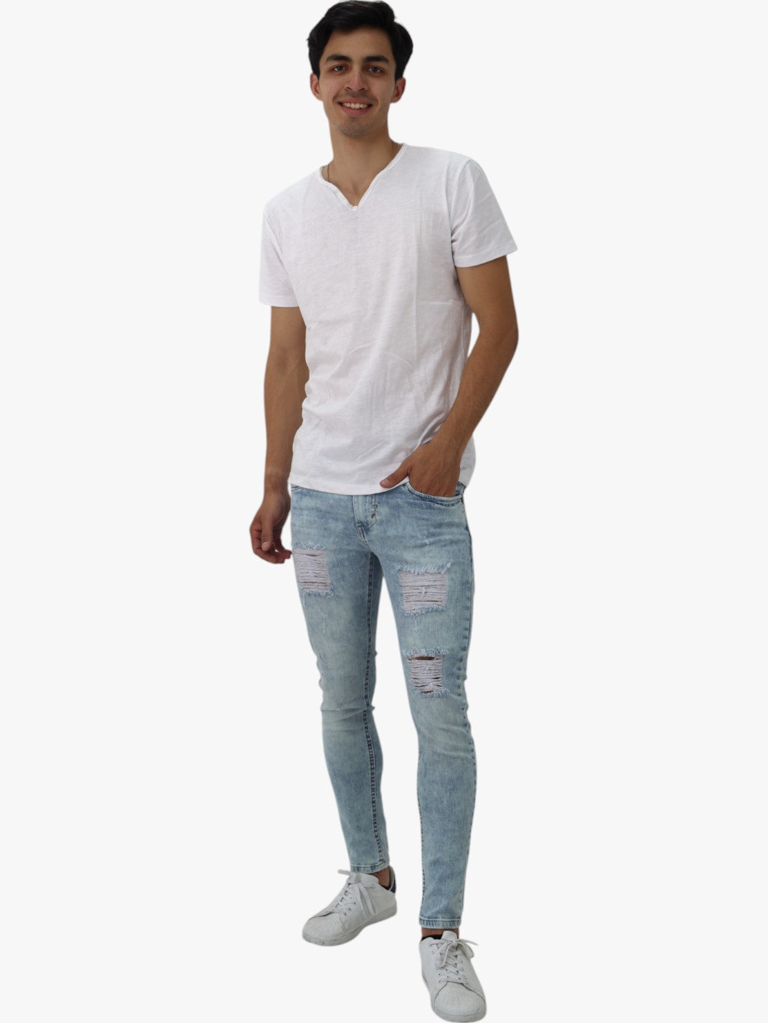 Jeans skinny con destrucción