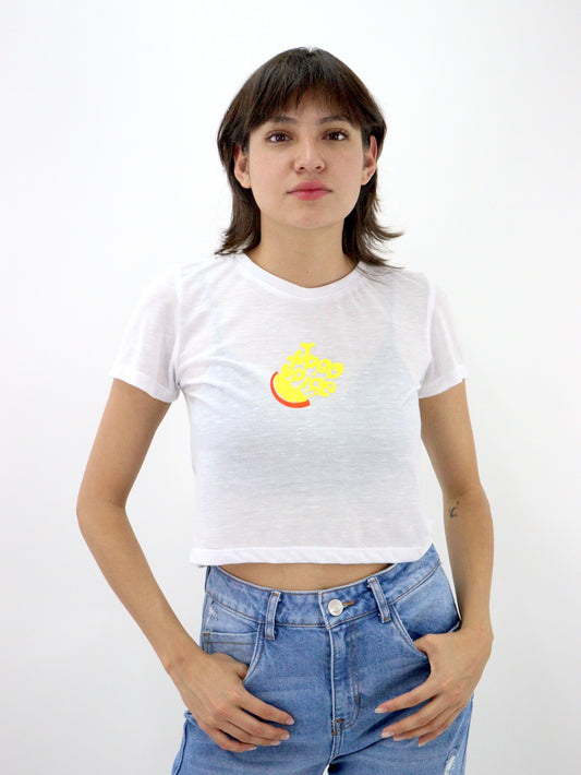 Playera slim size manga corta con estampado