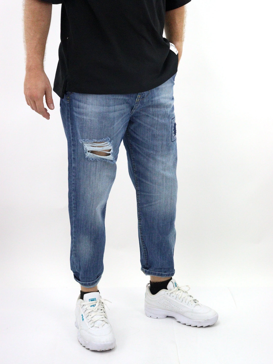 Jeans estilo loose azul medio