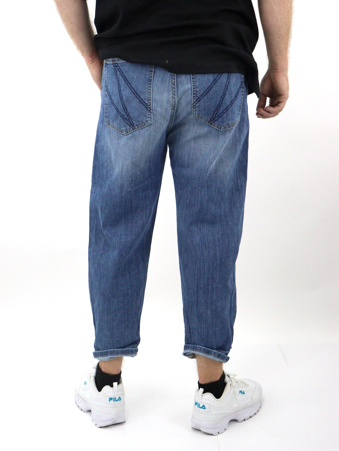 Jeans estilo loose azul medio