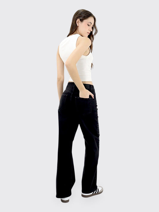 Jeans Wide-Tiro Alto