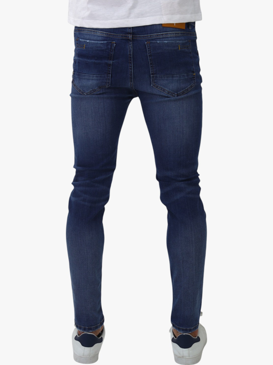 Jeans skinny azul con destrucción