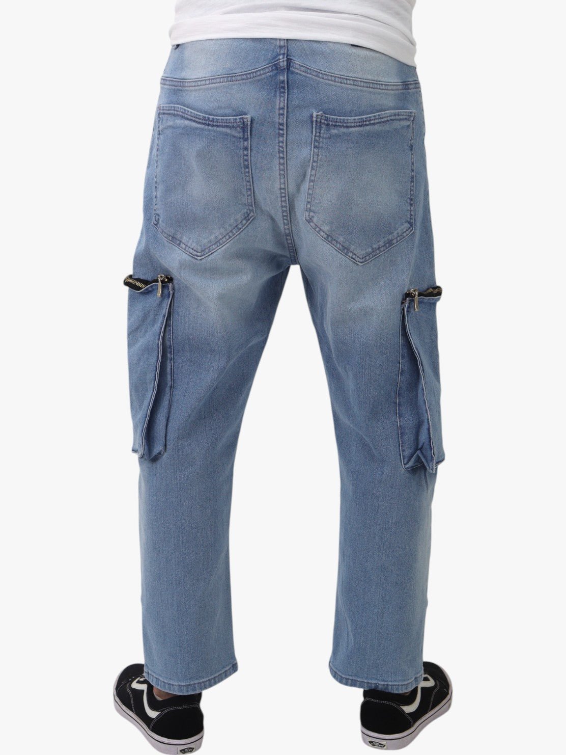 Baggy cargo azul claro