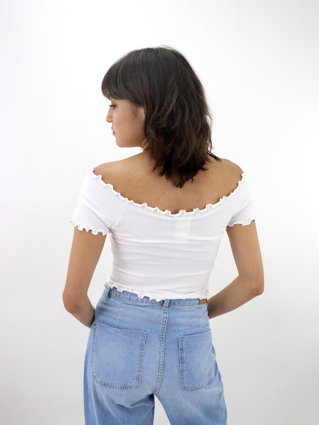 Playera manga corta de licra color blanco