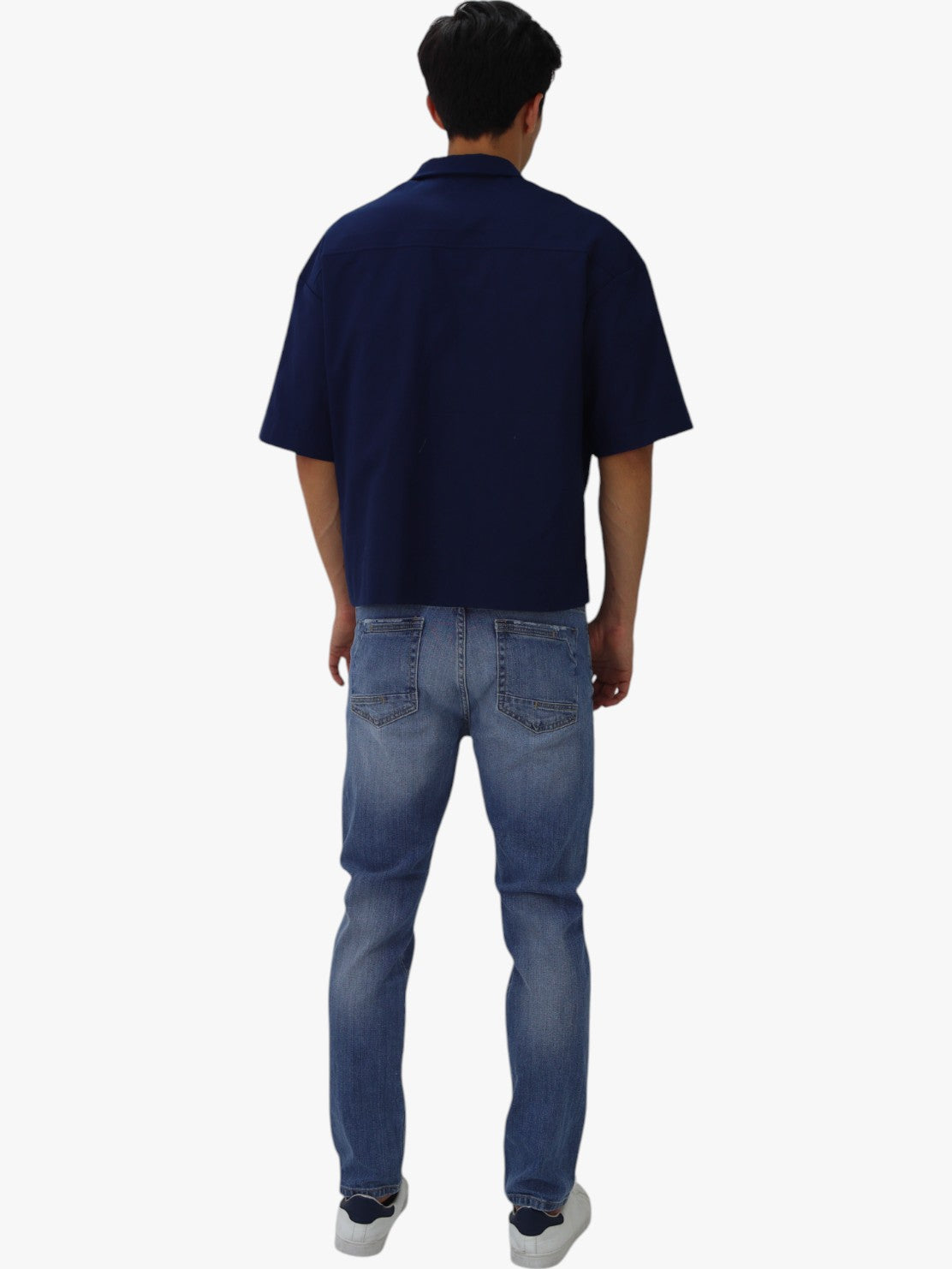 Camisa oversize con bolsillos azul marino