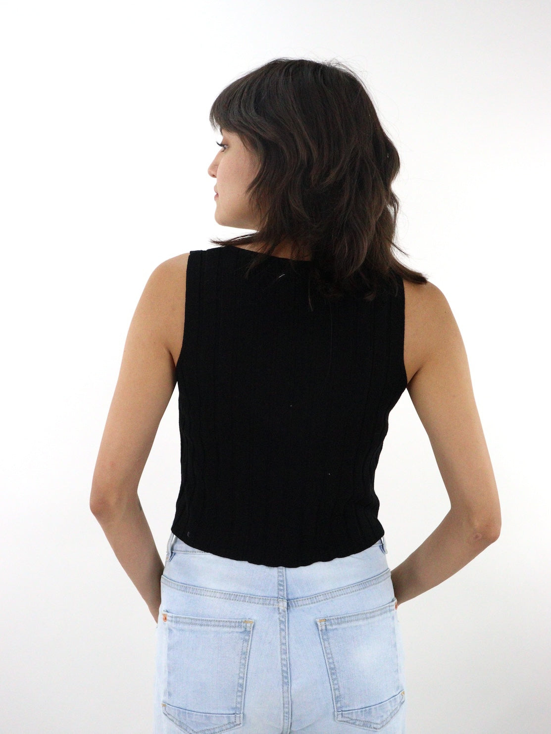 Chaleco de punto color negro