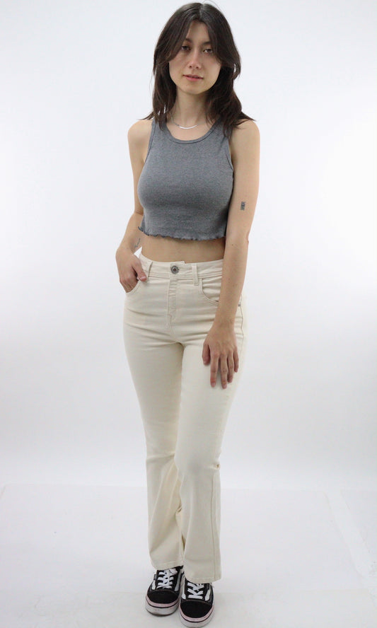 Playera tank de color gris oxford