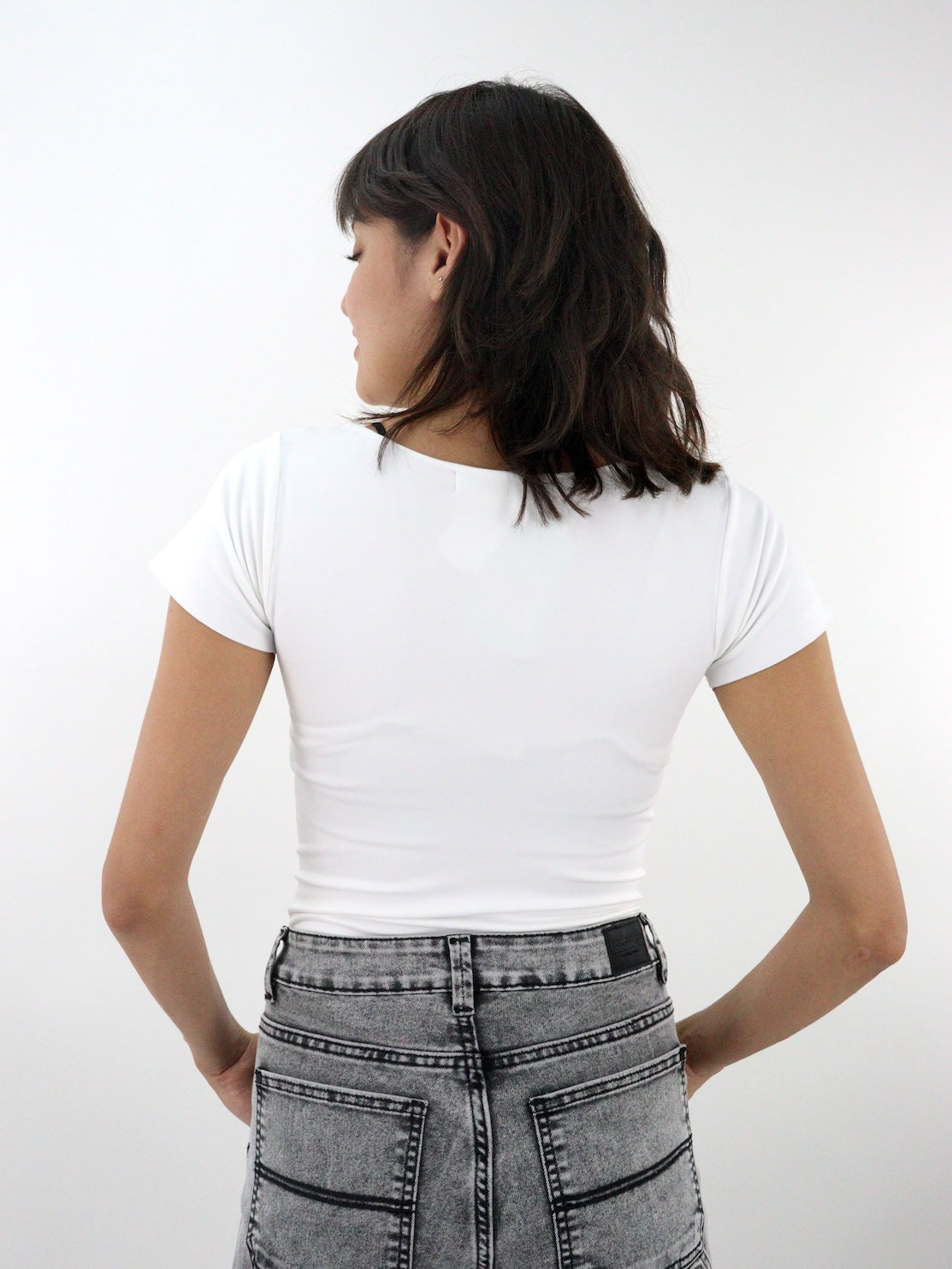 Body con mangas de color blanco
