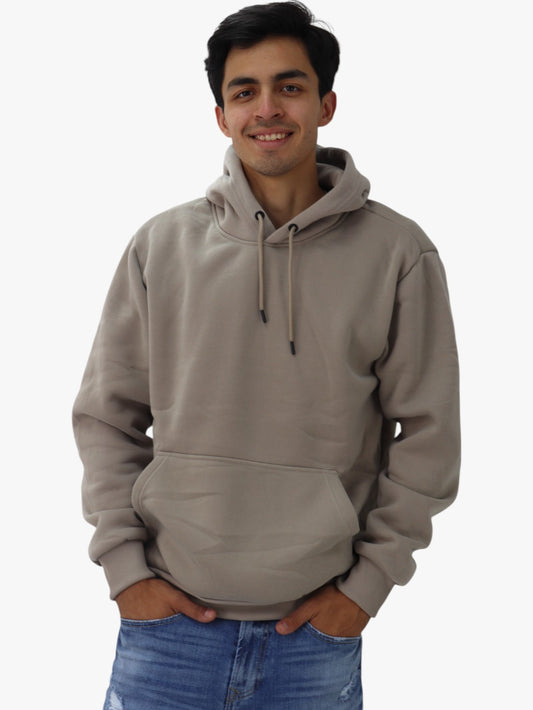Hoodie básica unisex beige claro con capucha