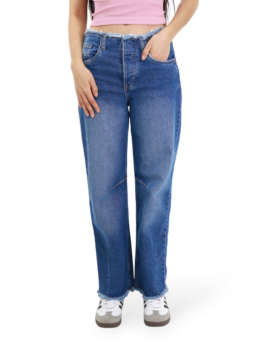 Jeans Baggy-Tiro Medio