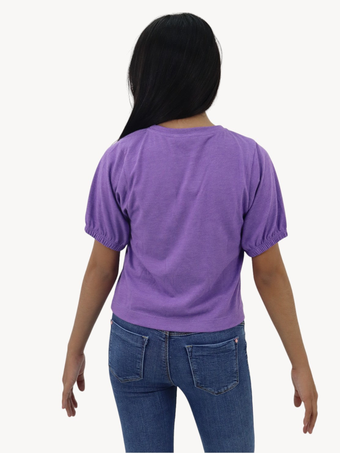 Playera smiley de color morado