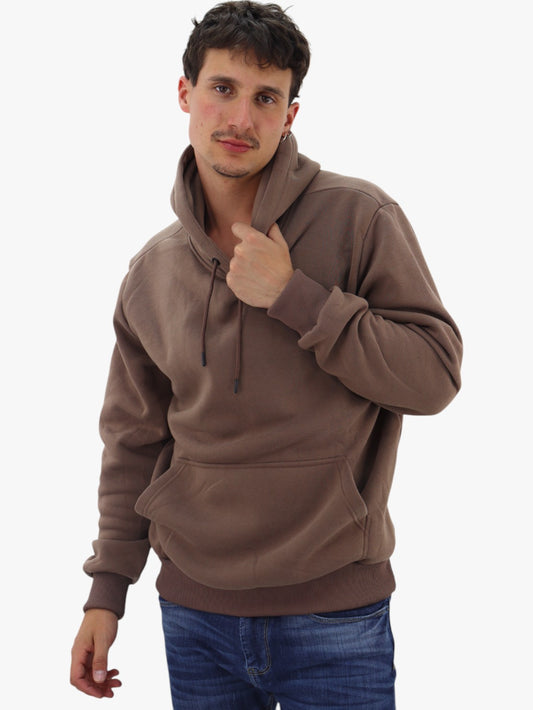 Hoodie básica unisex mocha con capucha