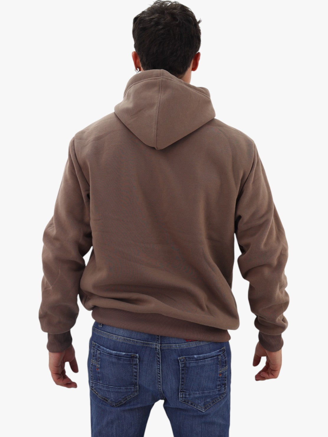 Hoodie básica unisex mocha con capucha