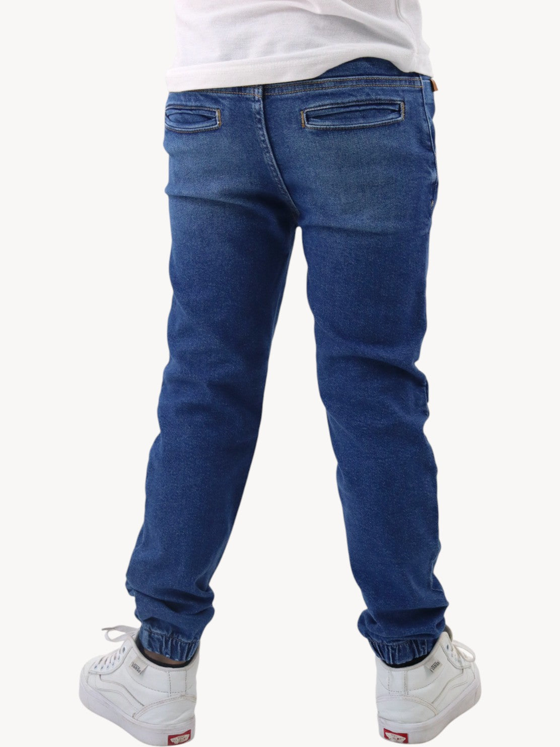 Jogger azul medio con cinturilla elástica