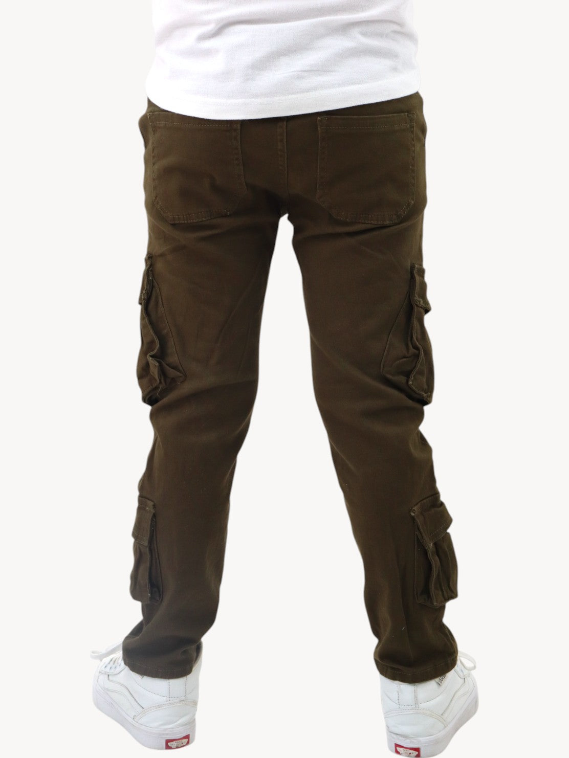 Jogger cargo con cintura elástica verde militar