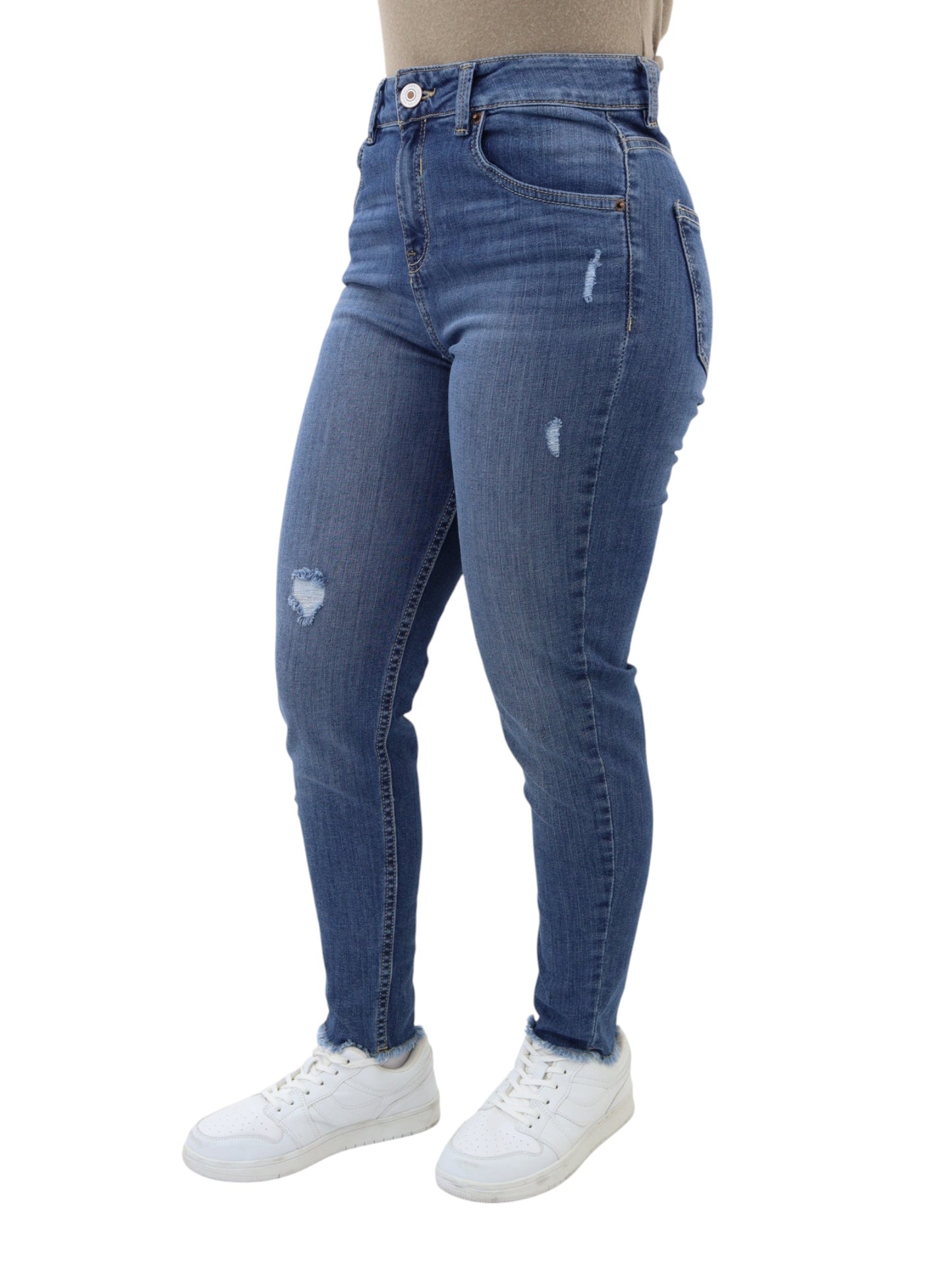 Jeans skinny con destrucción