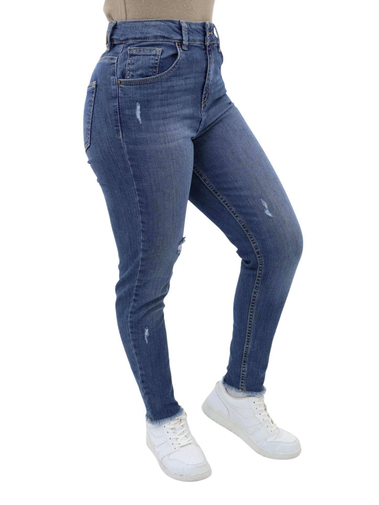 Jeans skinny con destrucción