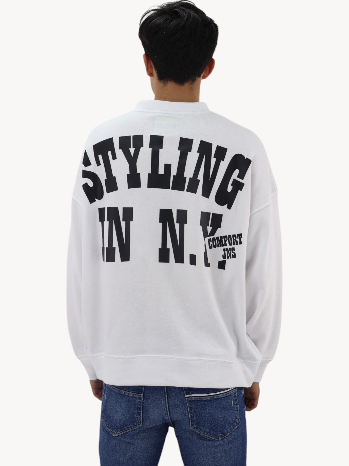 Sudadera oversize cuello redondo con logotipo