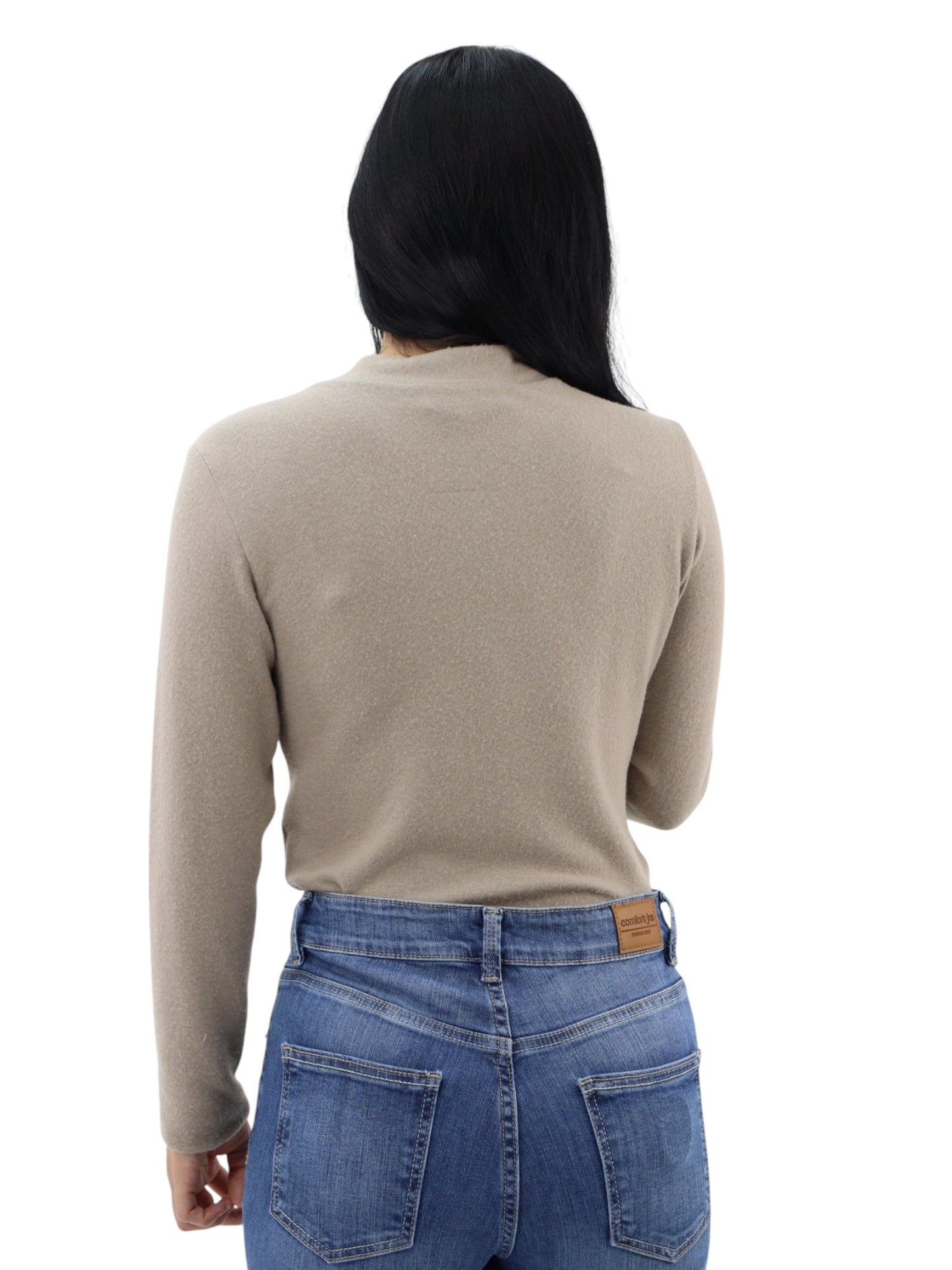 Playera manga larga de color camel