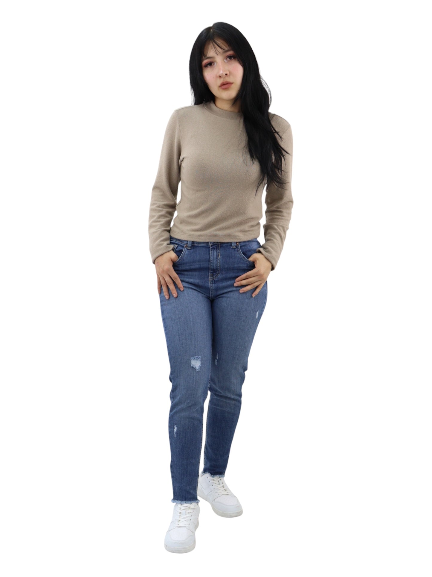 Jeans skinny con destrucción