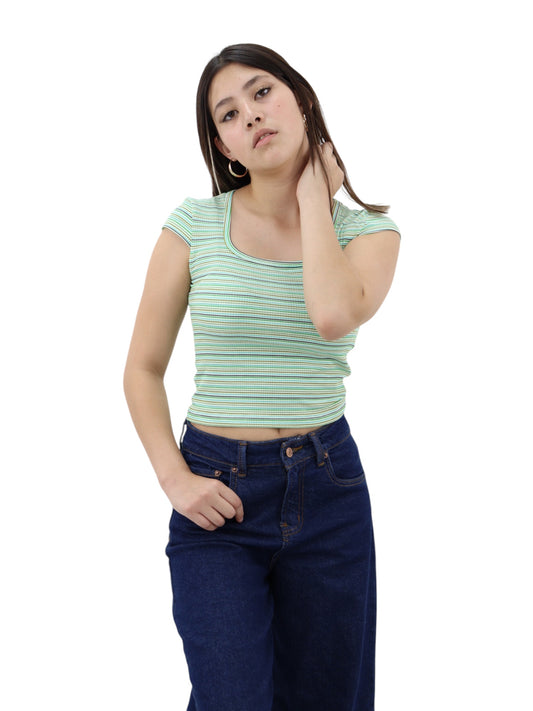 Playera crop a rayas