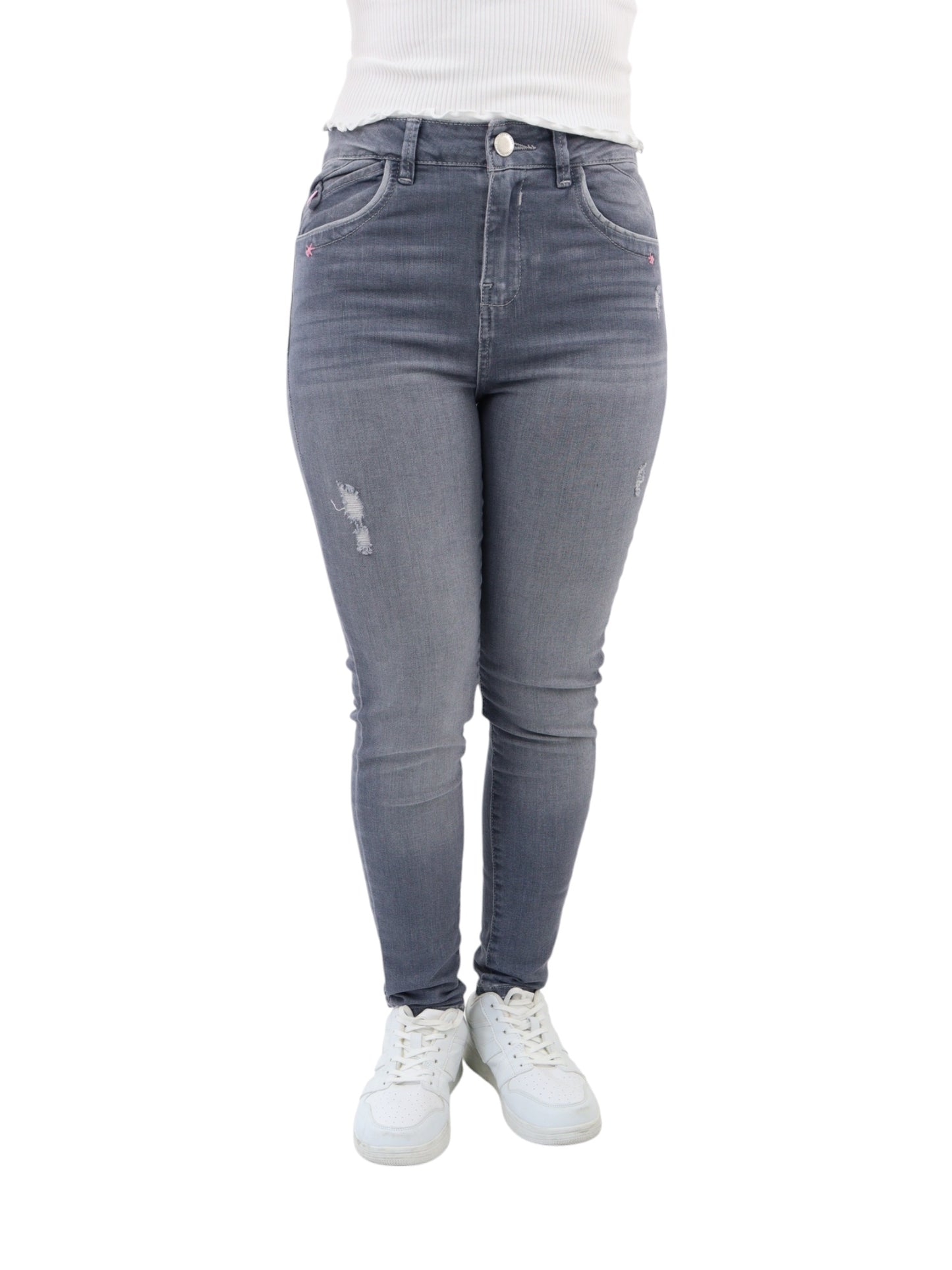 Jeans Skinny Gris Oscuro