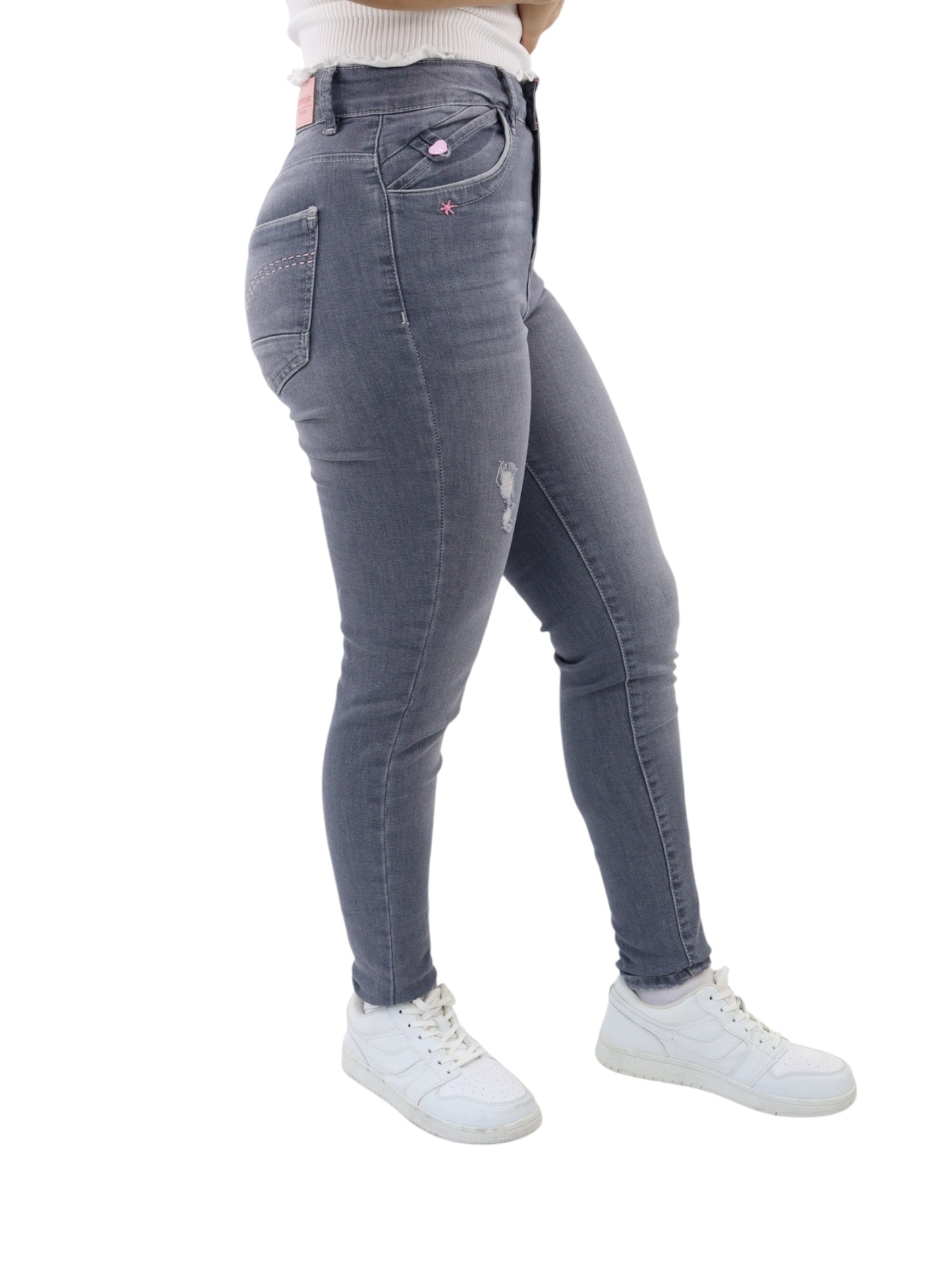 Jeans Skinny Gris Oscuro