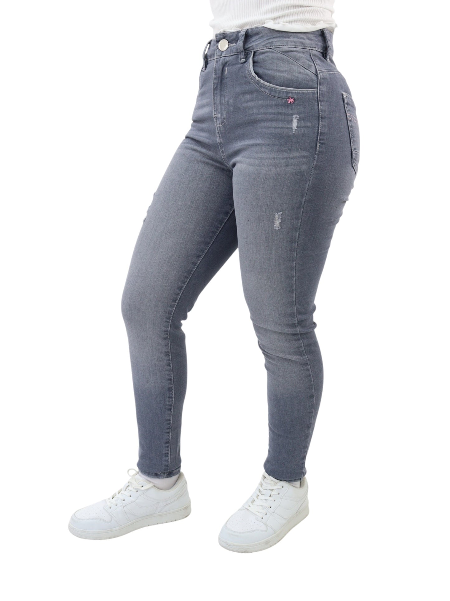 Jeans Skinny Gris Oscuro