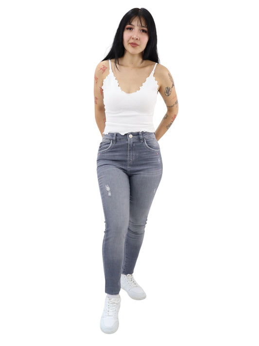 Jeans Skinny Gris Oscuro