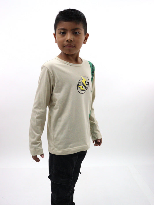 Playera manga larga de color combinado