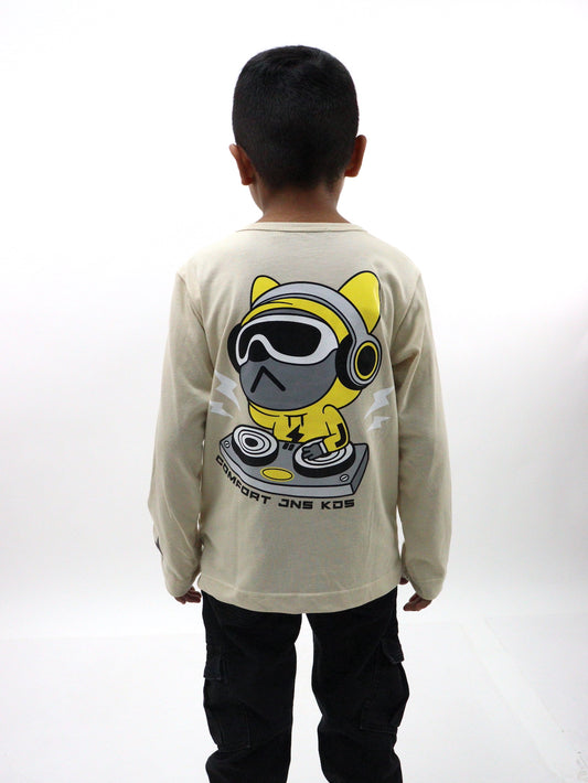 Playera manga larga de color combinado