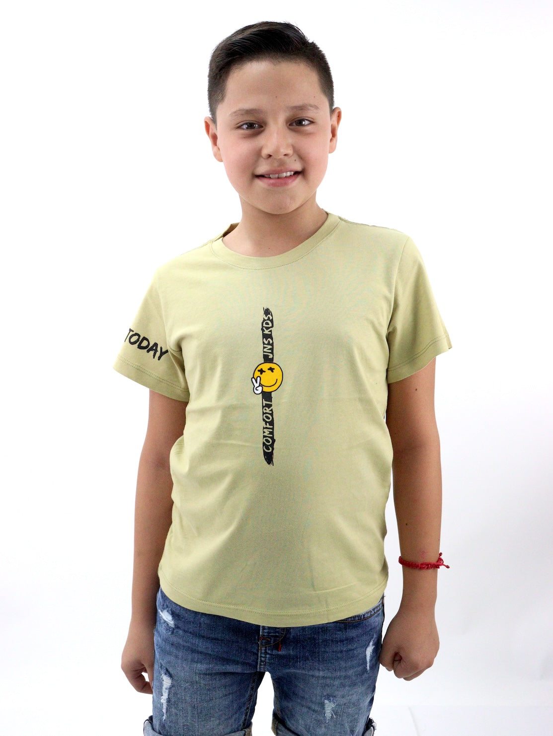Playera smiley manga corta