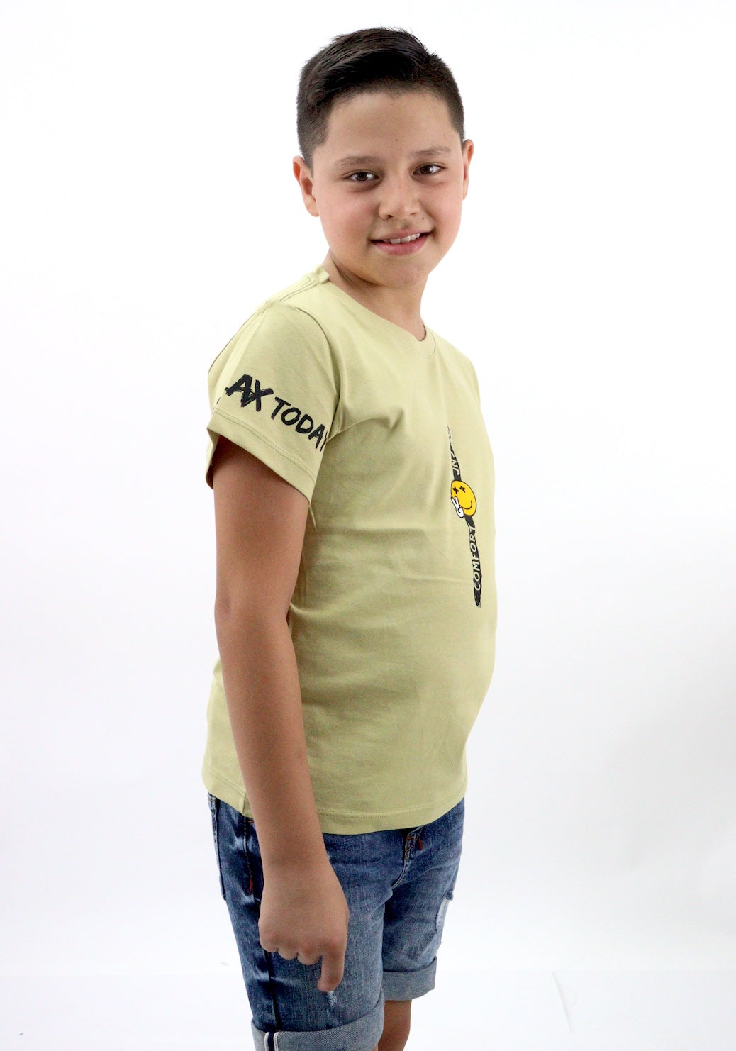 Playera smiley manga corta