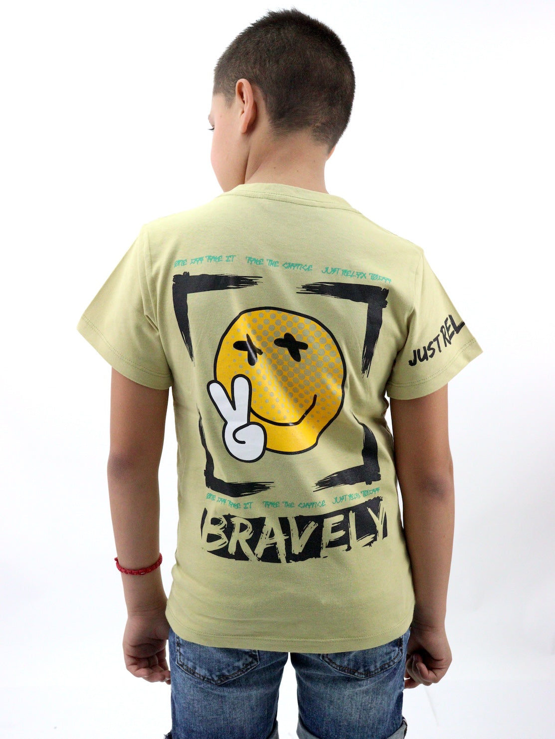 Playera smiley manga corta