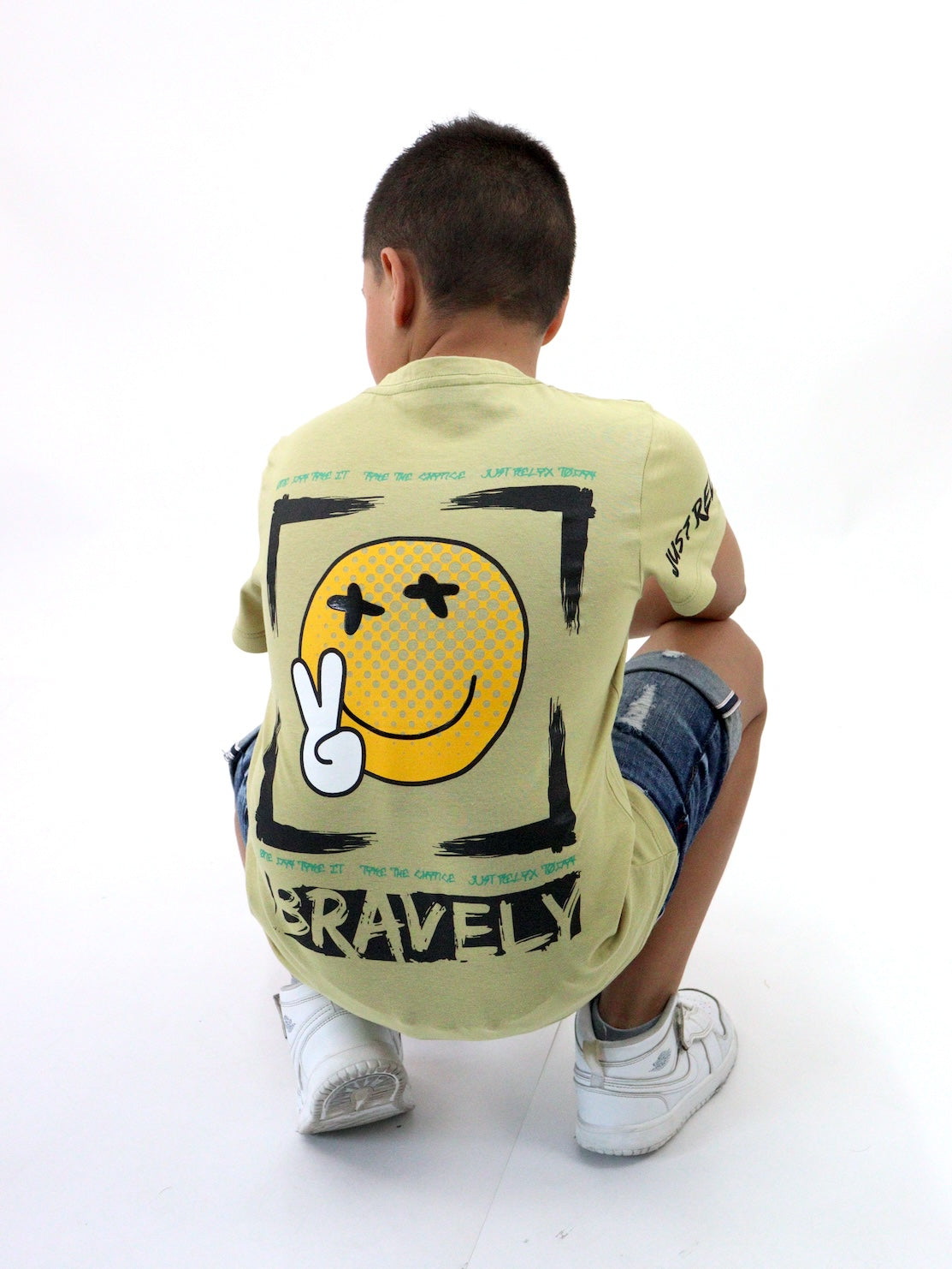 Playera smiley manga corta