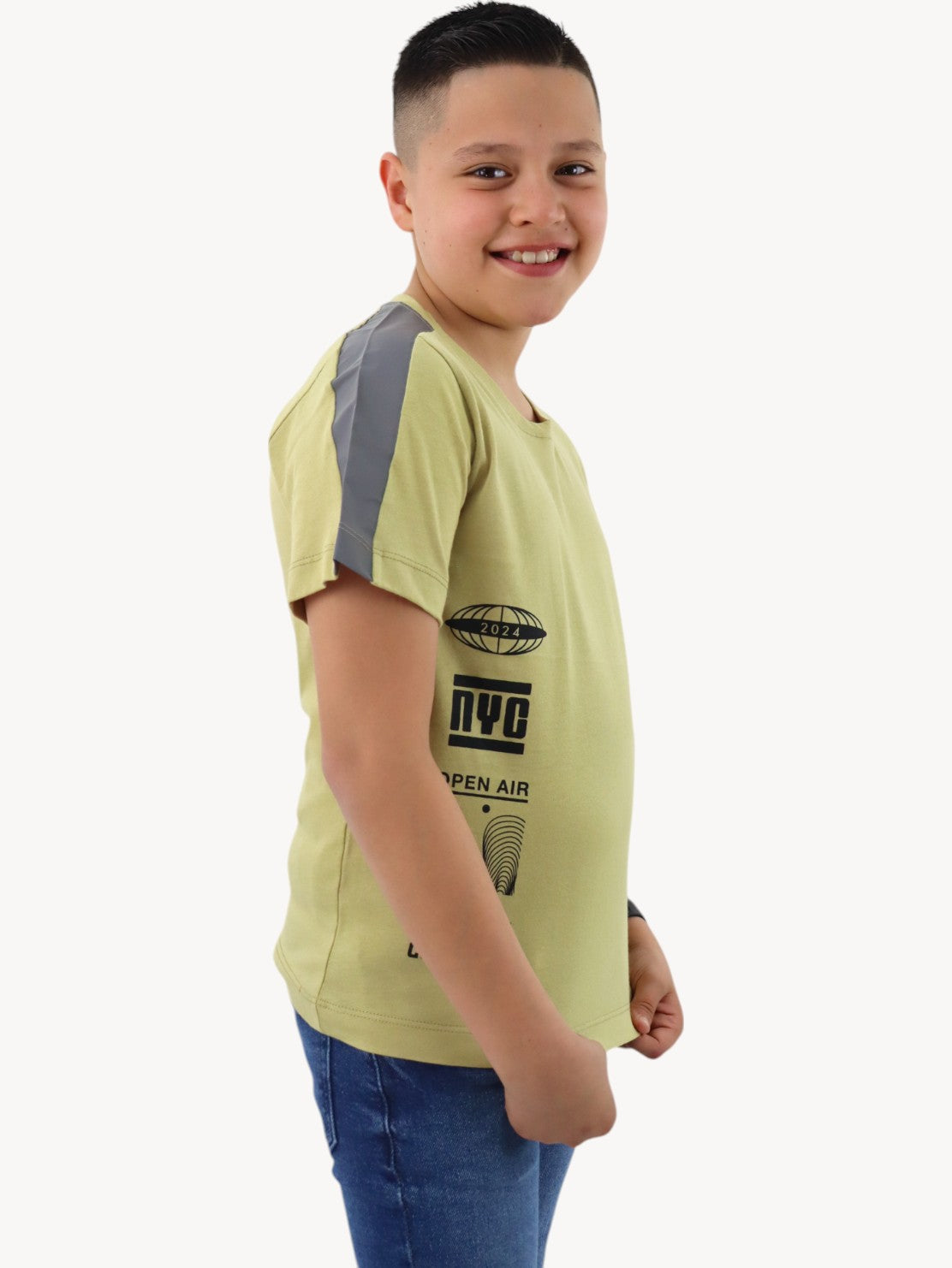 Playera manga corta con estampado