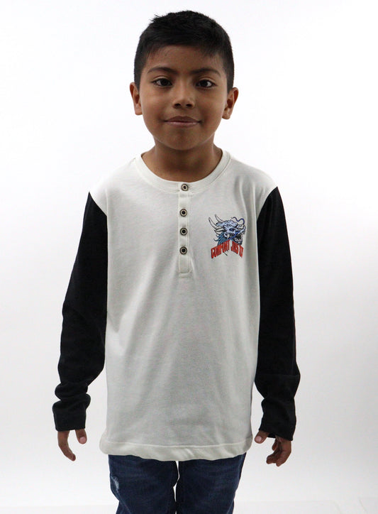 Playera manga larga con estampado de dragón