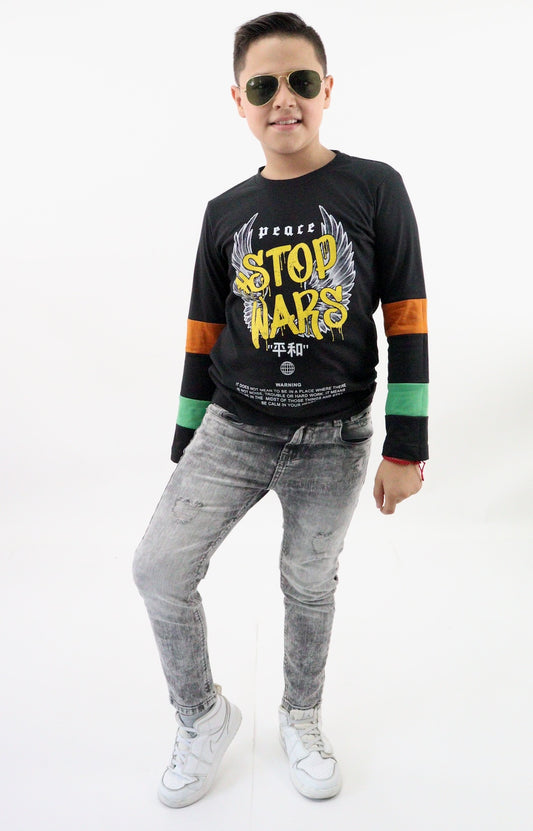 Jeans skinny de color gris con snow wash