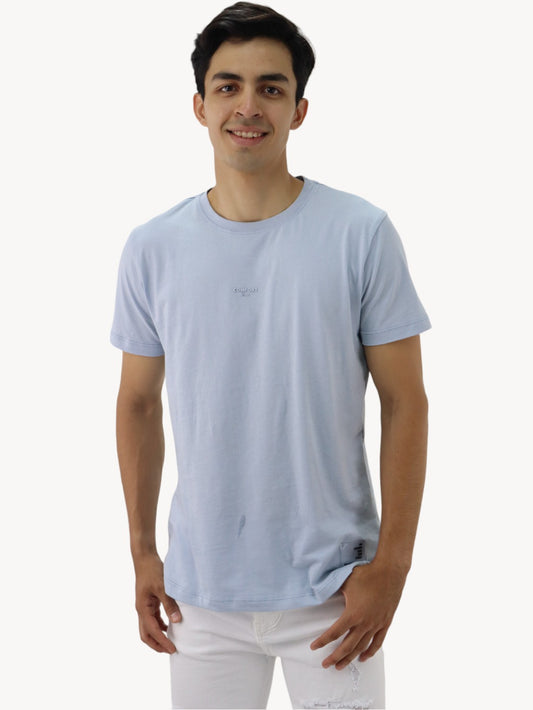 Playera manga corta de color azul