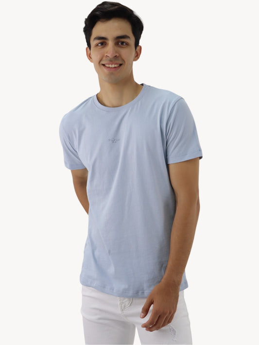 Playera manga corta de color azul