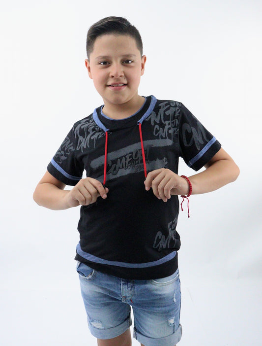 Playera manga corta con estampado