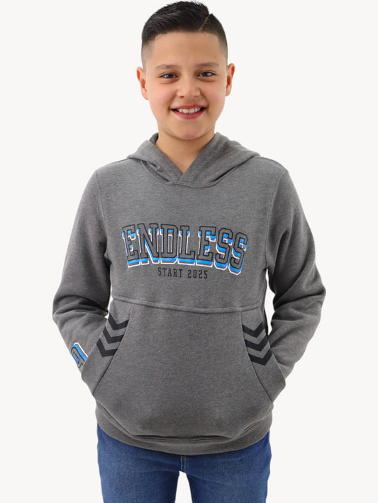 Sudadera con capucha de color gris con estampado