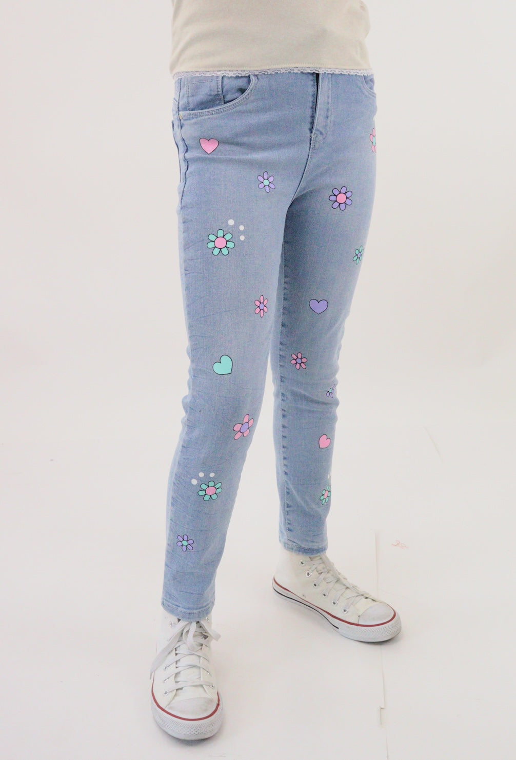 Jeans mom clasic con estampado floral