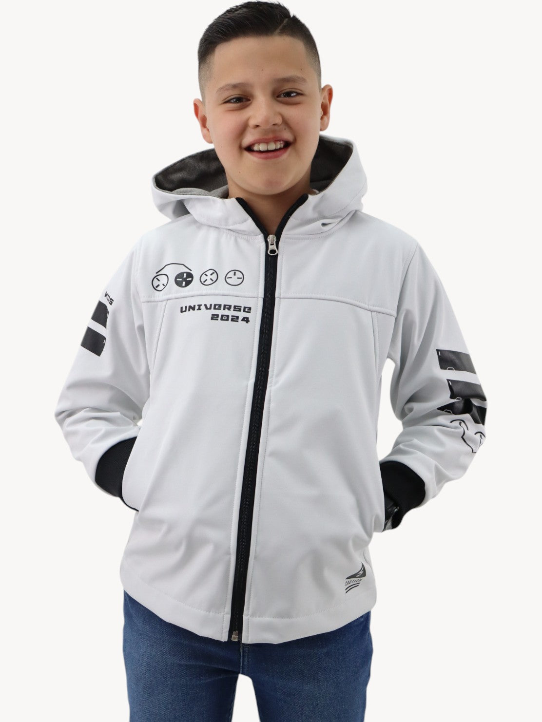 Chamarra de felpa con estampado