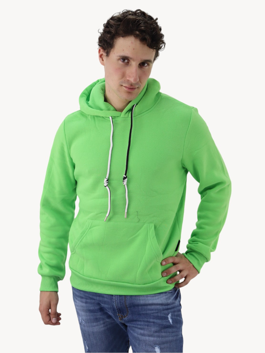 Hoodie unisex verde neón