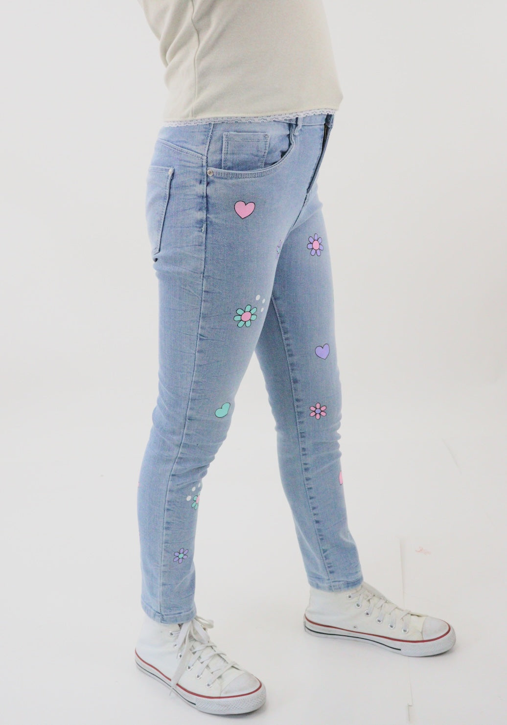 Jeans mom clasic con estampado floral