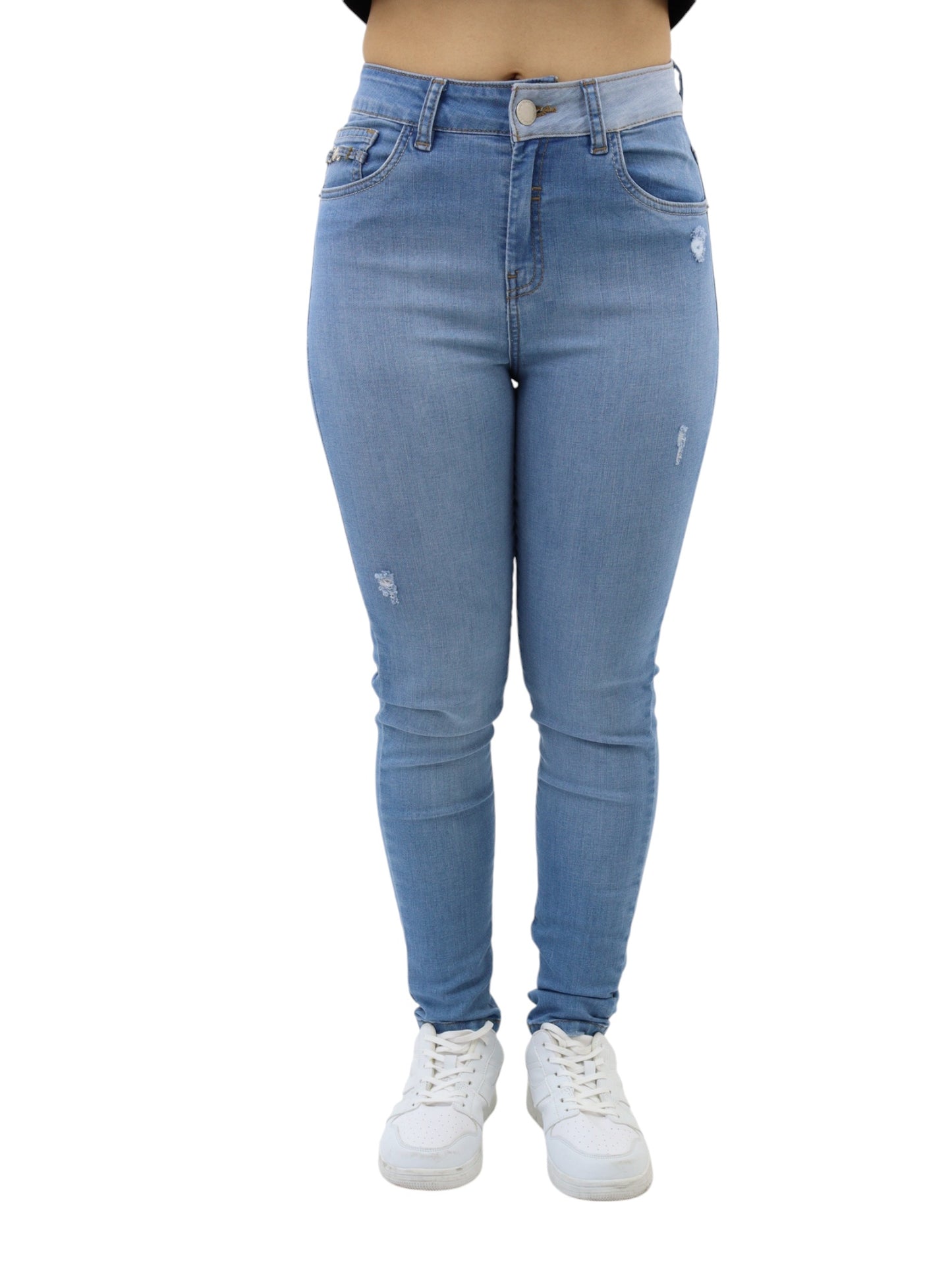 Jeans Skinny-Tiro Alto