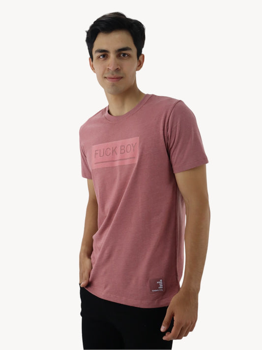 Playera de color rosa palo con estampado