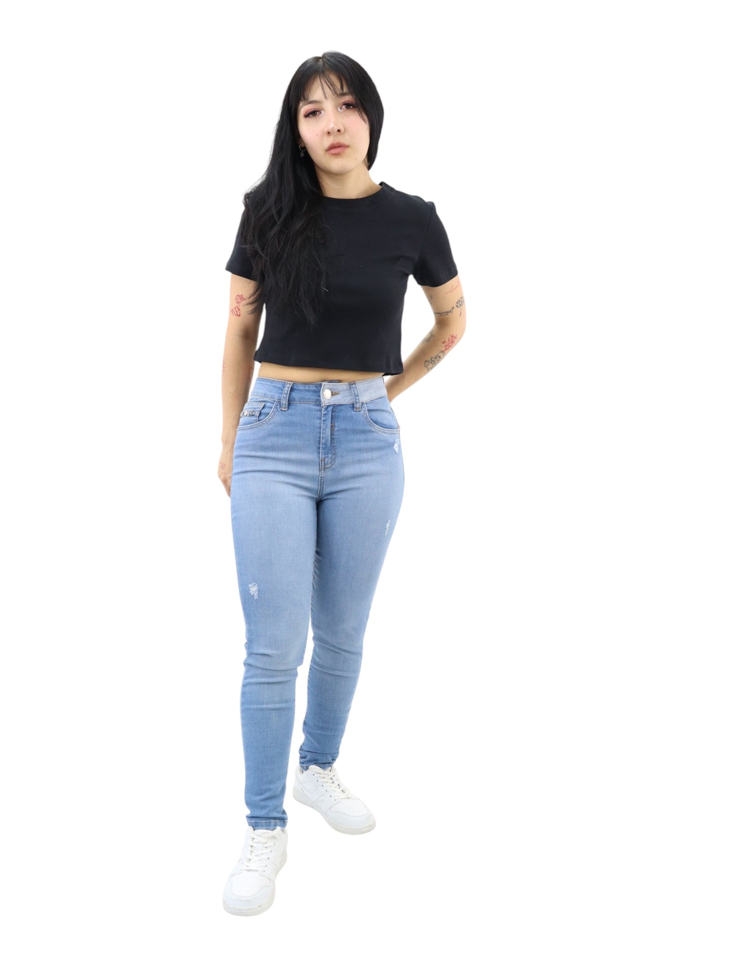 Jeans Skinny-Tiro Alto